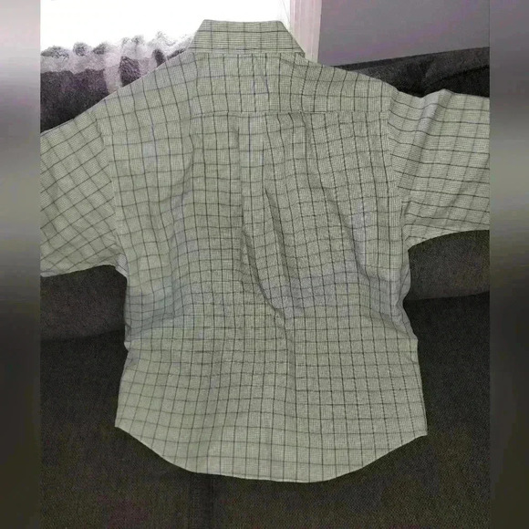 Brook Brothers 346 Shirt Mens Large Green Non-Iron Button Down Short Sleeve - Picture 3 of 5